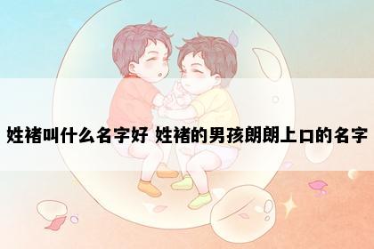姓褚叫什么名字好 姓褚的男孩朗朗上口的名字
